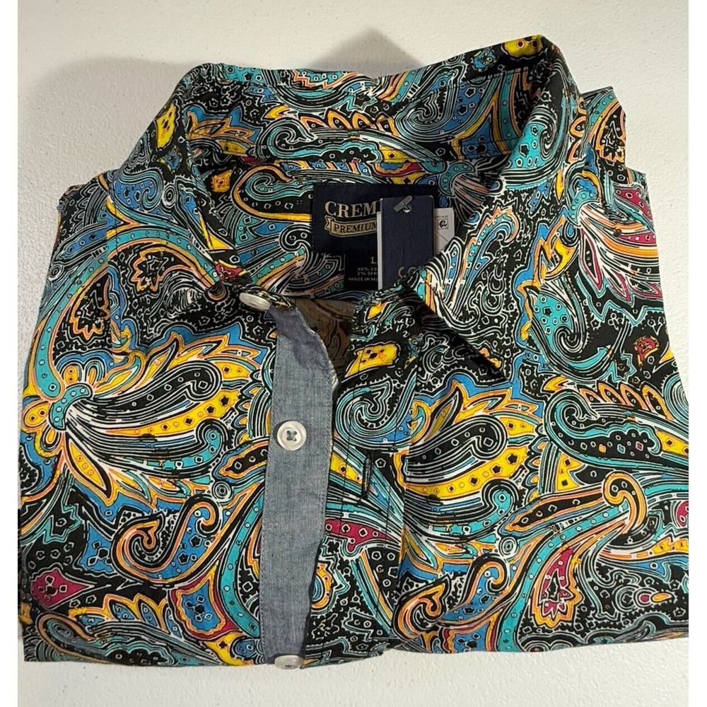 Daniel Cremieux Men’s Casual Button-Down Shirt - Black, Yellow, Turquoise, Blue